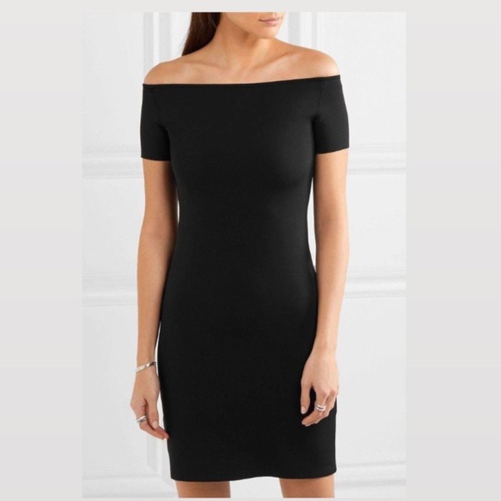 Helmut Lang Off Shoulder Mini Dress Black-M